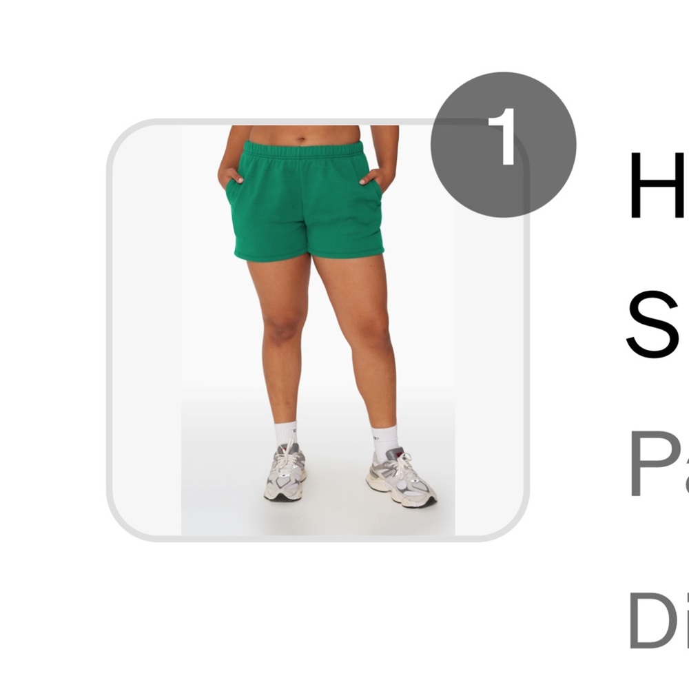 SET Active Palm Emerald Green Half Zip Sweatshirt Short and Jogger Set Large - Picture 11 of 11